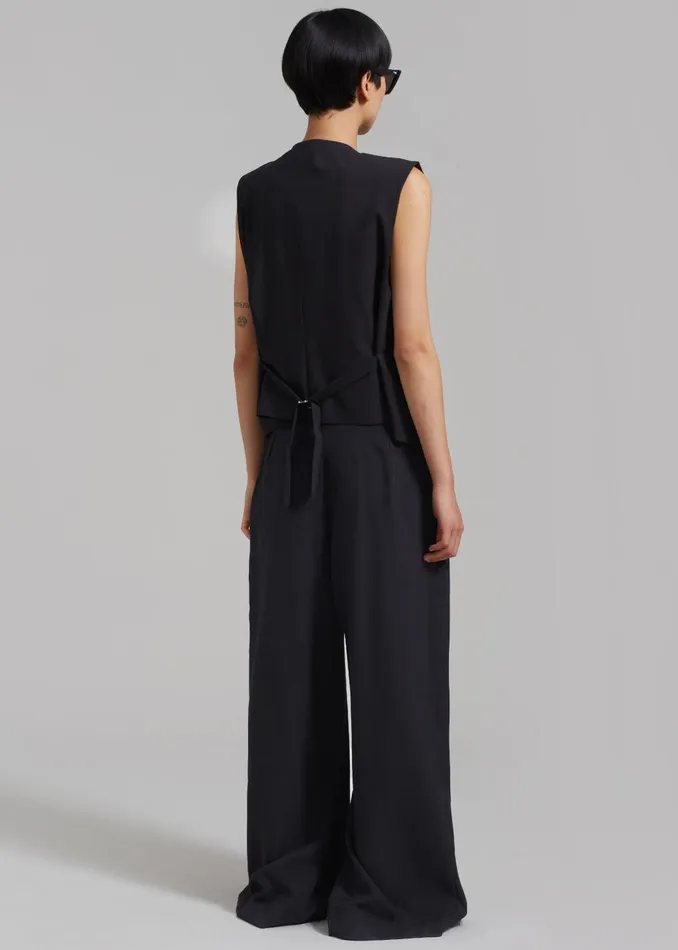 Women Sloane Wide Leg Trousers 8211 Black The Frankie Shop Bottoms