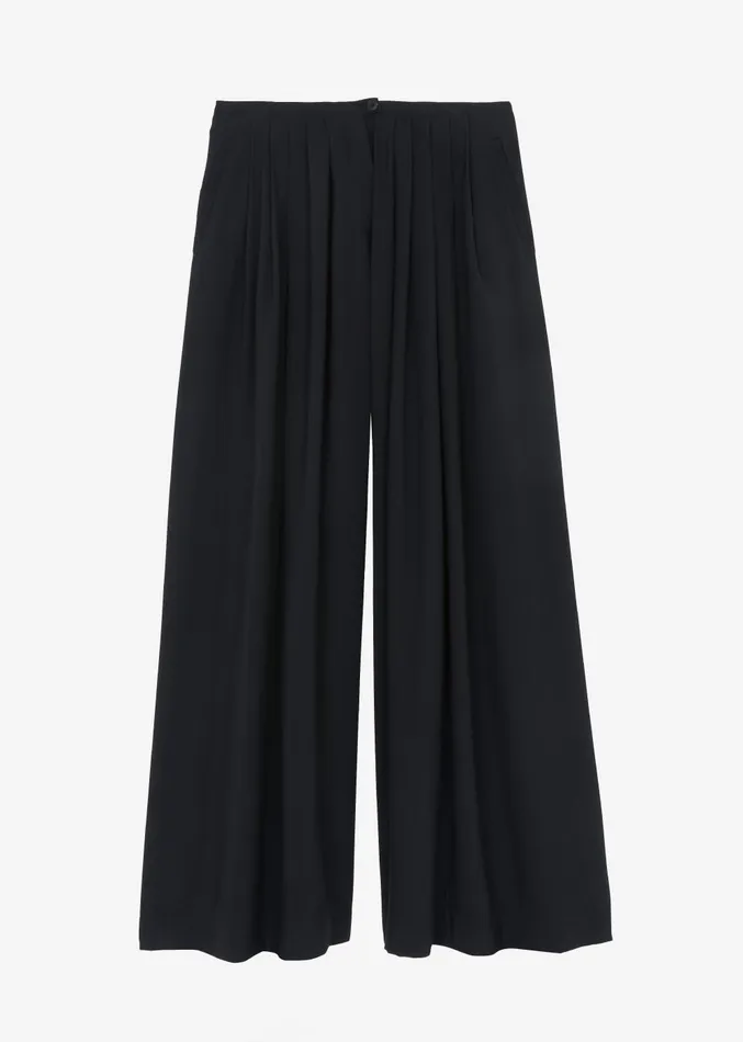 Women Sloane Wide Leg Trousers 8211 Black The Frankie Shop Bottoms