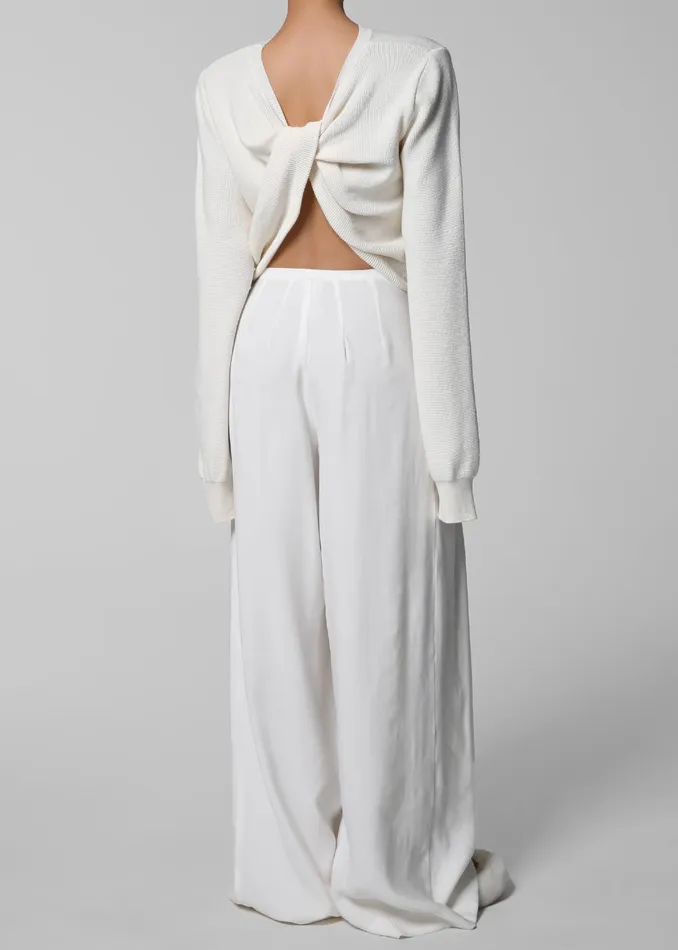 Women Sloane Wide Leg Trousers 8211 White The Frankie Shop Bottoms