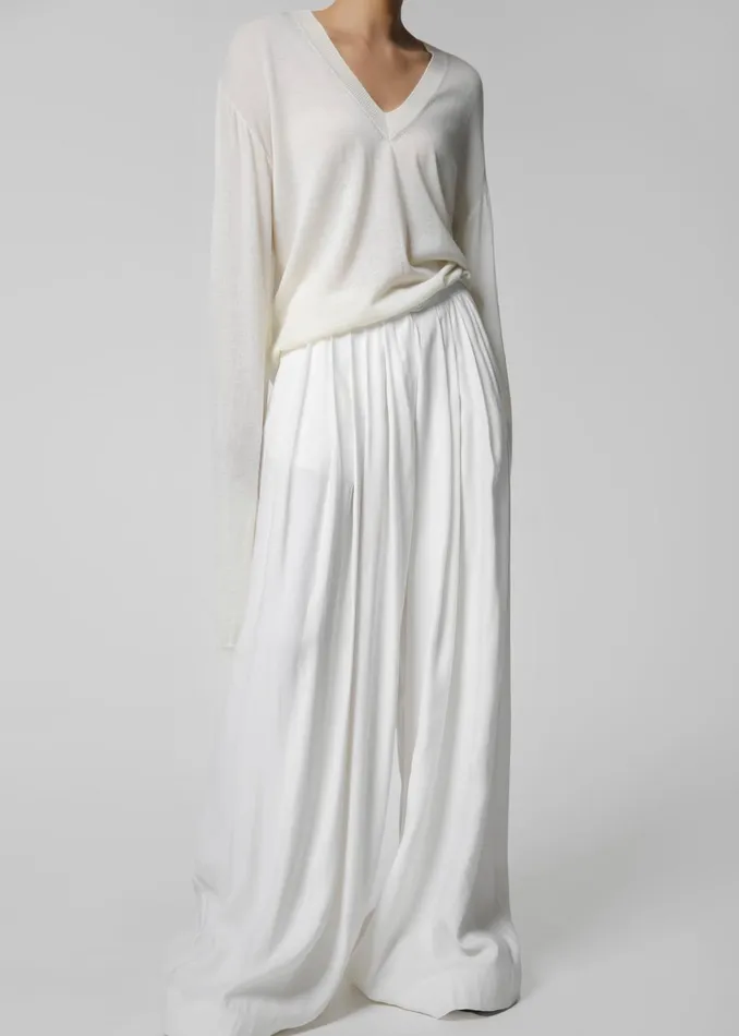 Women Sloane Wide Leg Trousers 8211 White The Frankie Shop Bottoms