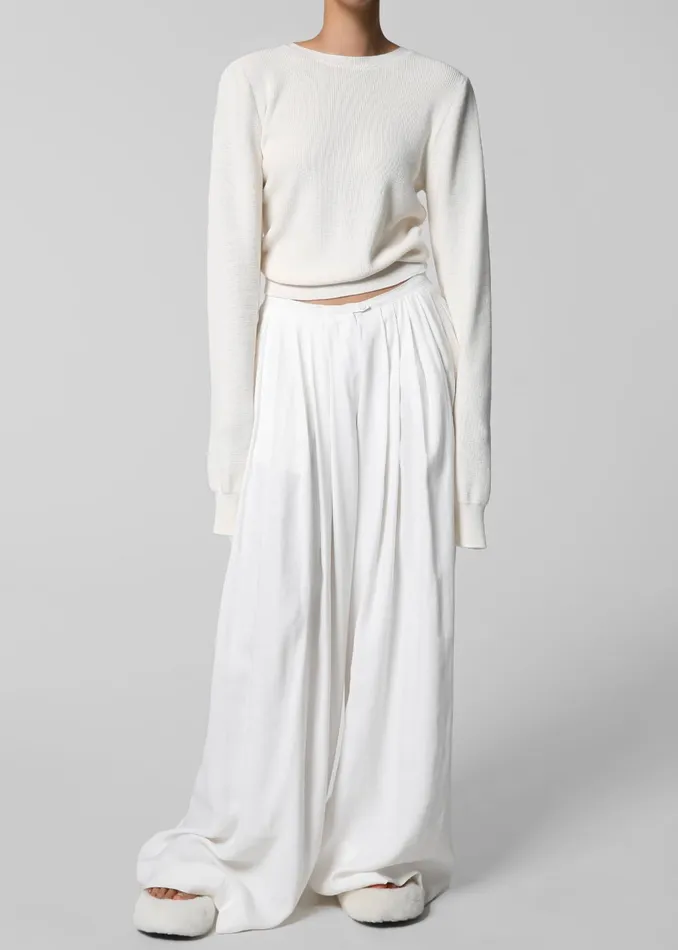 Women Sloane Wide Leg Trousers 8211 White The Frankie Shop Bottoms
