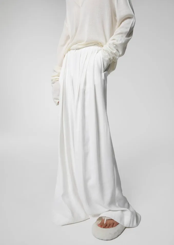 Women Sloane Wide Leg Trousers 8211 White The Frankie Shop Bottoms