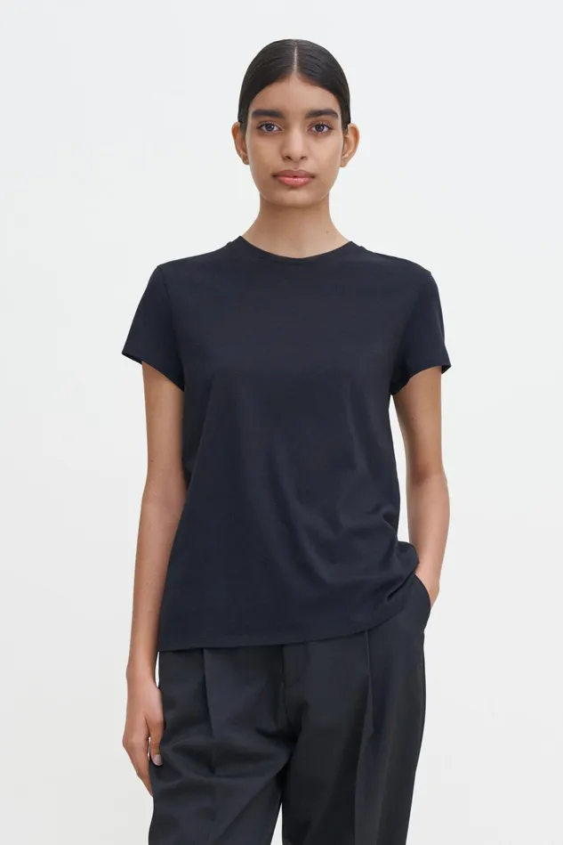 Women Soft Cotton Tee Black Filippa K Tops