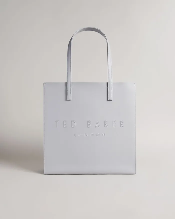 Women SOOCON 8211 Large Crosshatch Icon Bag Light Grey Ted Baker Tote Bags