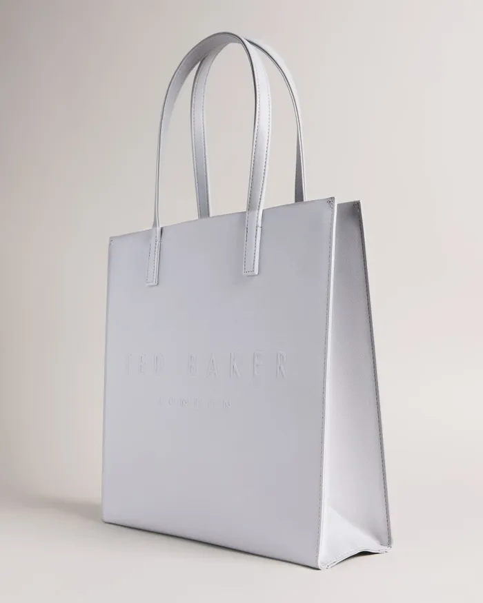 Women SOOCON 8211 Large Crosshatch Icon Bag Light Grey Ted Baker Tote Bags