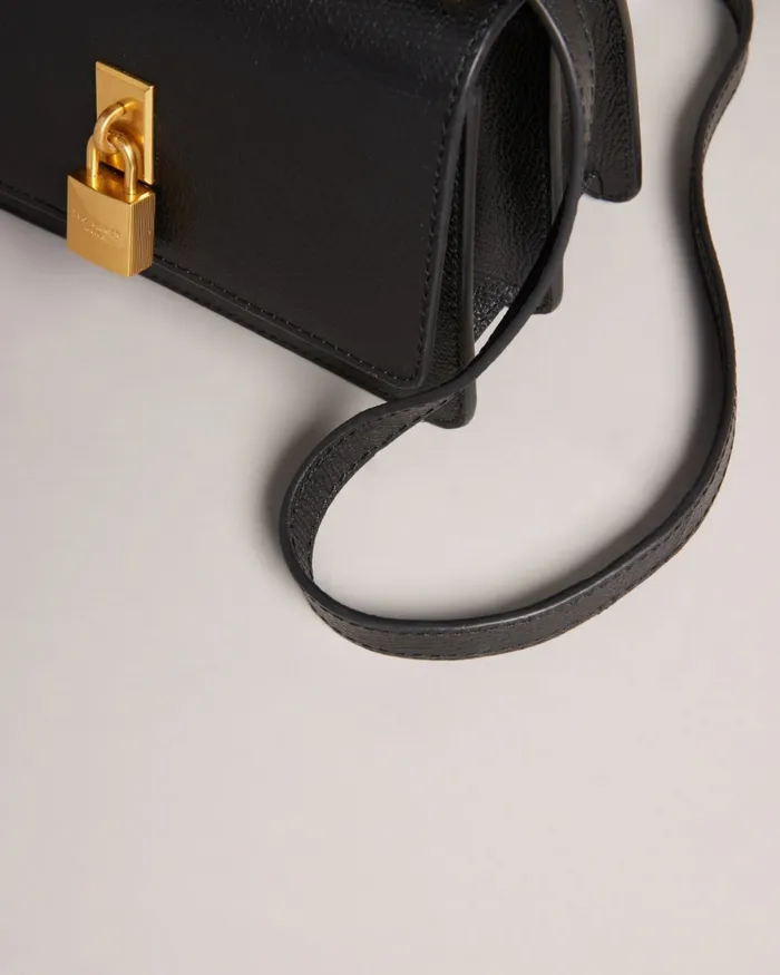 Women SSLOANE 8211 Leather Padlock Mini Shoulder Bag Black Ted Baker Crossbody Bags Women SSLOANE 8211 Leather Padlock Mini Shoulder Bag Black Ted Baker Crossbody Bags