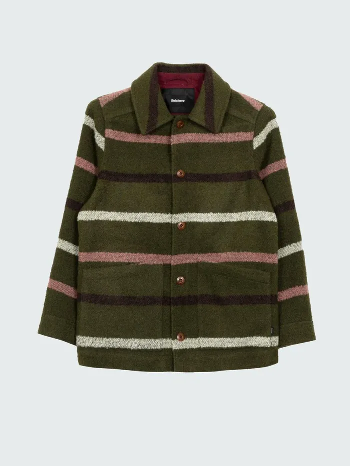 Women Stowe Blanket Jacket Olive Stripe Multi Finisterre Jackets Coats and Gilets