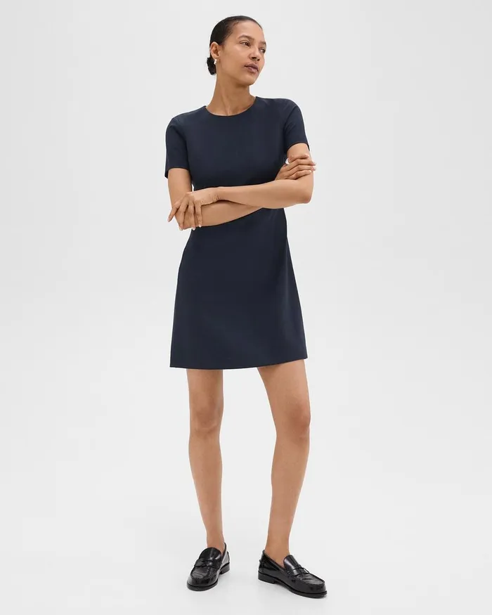 Women Suits Theory Sheath Dress In Good Wool Nocturne Navy