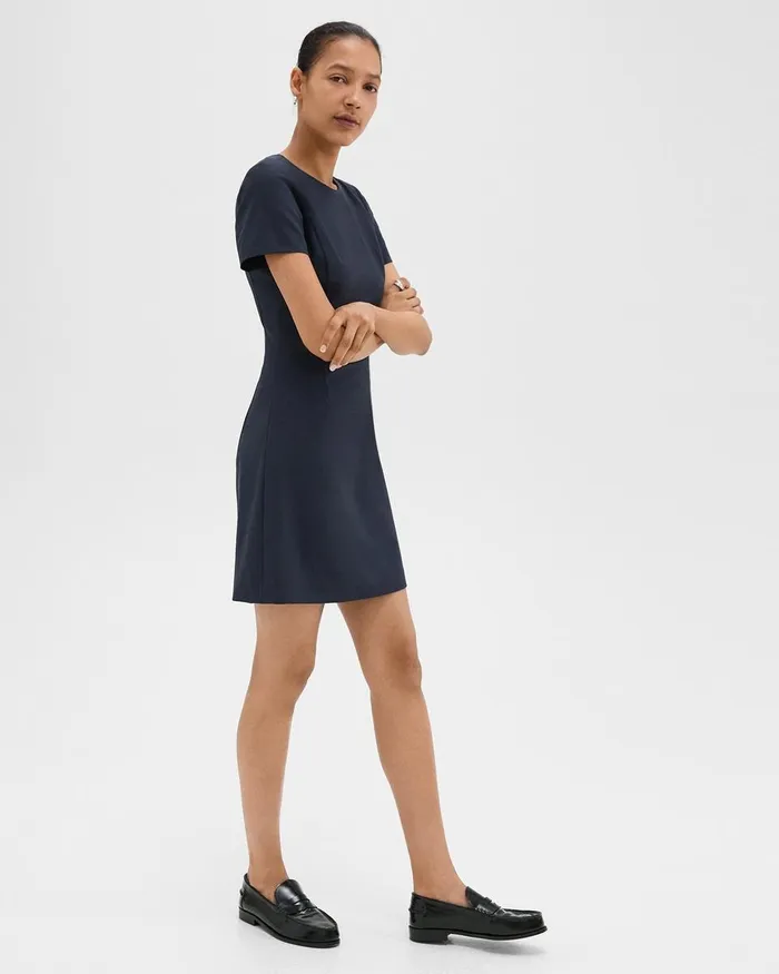 Women Suits Theory Sheath Dress In Good Wool Nocturne Navy