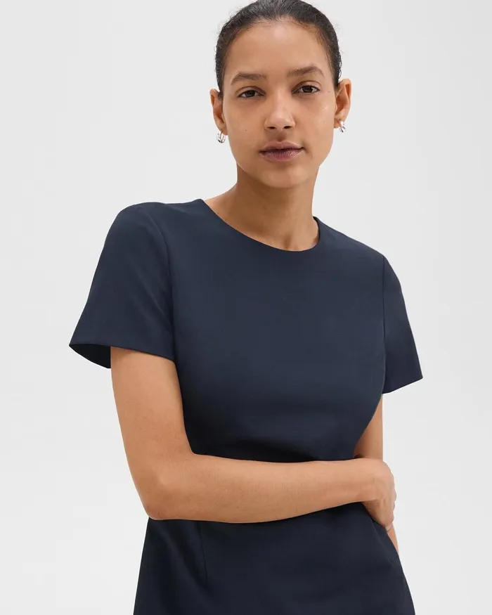 Women Suits Theory Sheath Dress In Good Wool Nocturne Navy