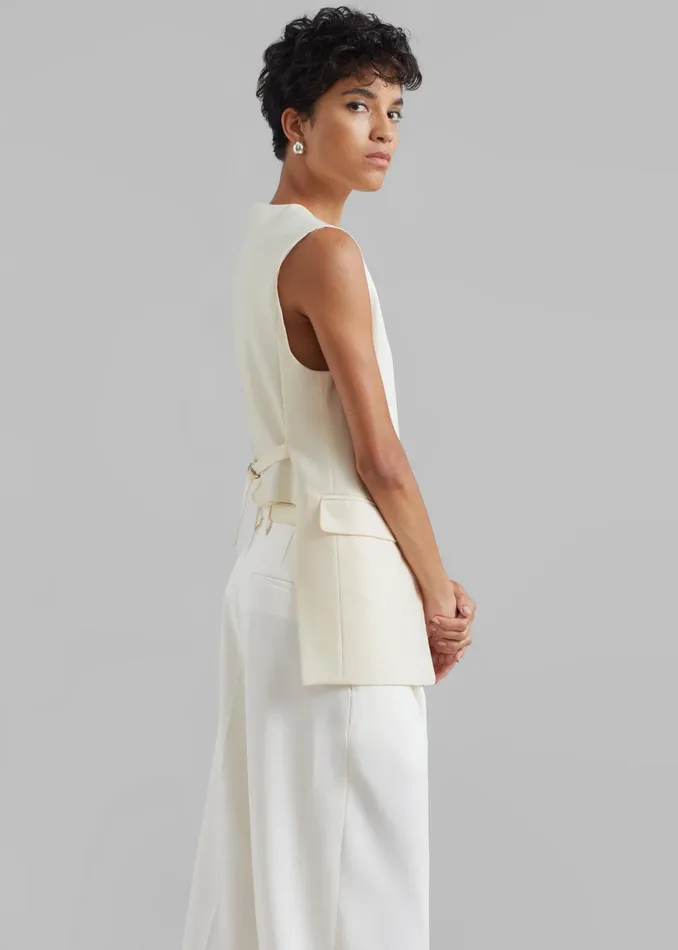 Women Sutton Vest 8211 Cream The Frankie Shop Outerwear