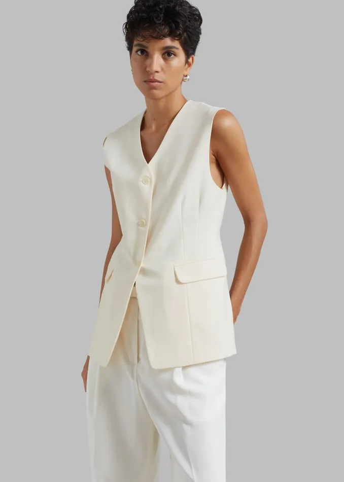 Women Sutton Vest 8211 Cream The Frankie Shop Outerwear