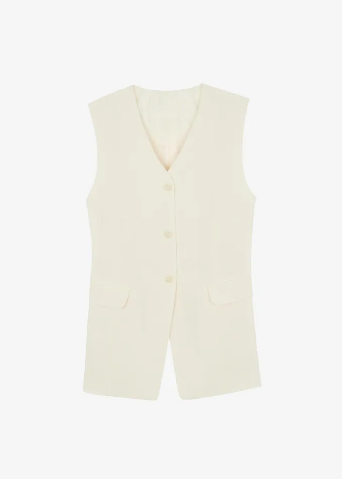 Women Sutton Vest 8211 Cream The Frankie Shop Outerwear