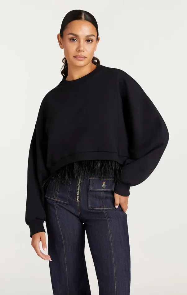 Women Sweaters and Knits Cinq Sept Albertine Sweatshirt Black