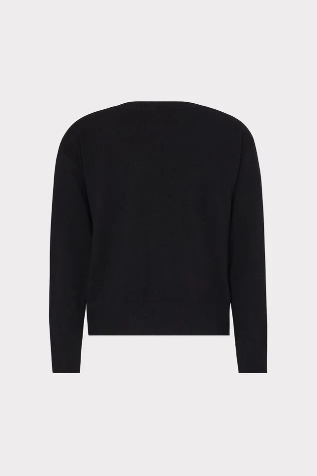 Women Sweaters and Knits Milly Kalia Crystal VNeck Sweater Black Women Sweaters and Knits Milly Kalia Crystal VNeck Sweater Black