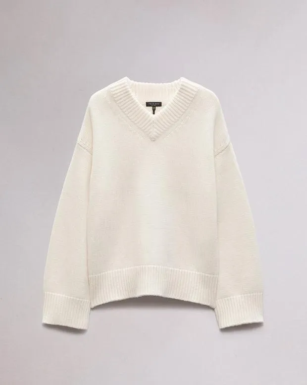 Women Sweaters and Sweatshirts Rag and Bone Danica VNeck Sweater Ivory