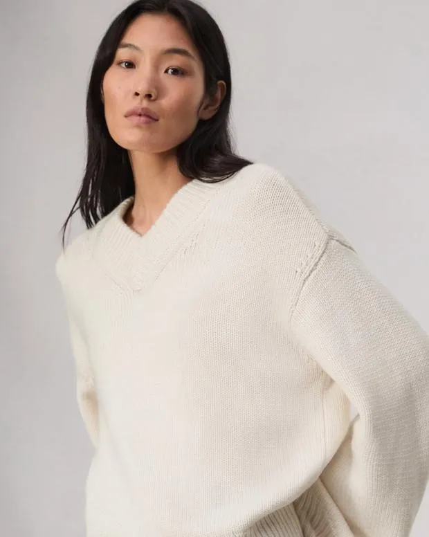 Women Sweaters and Sweatshirts Rag and Bone Danica VNeck Sweater Ivory