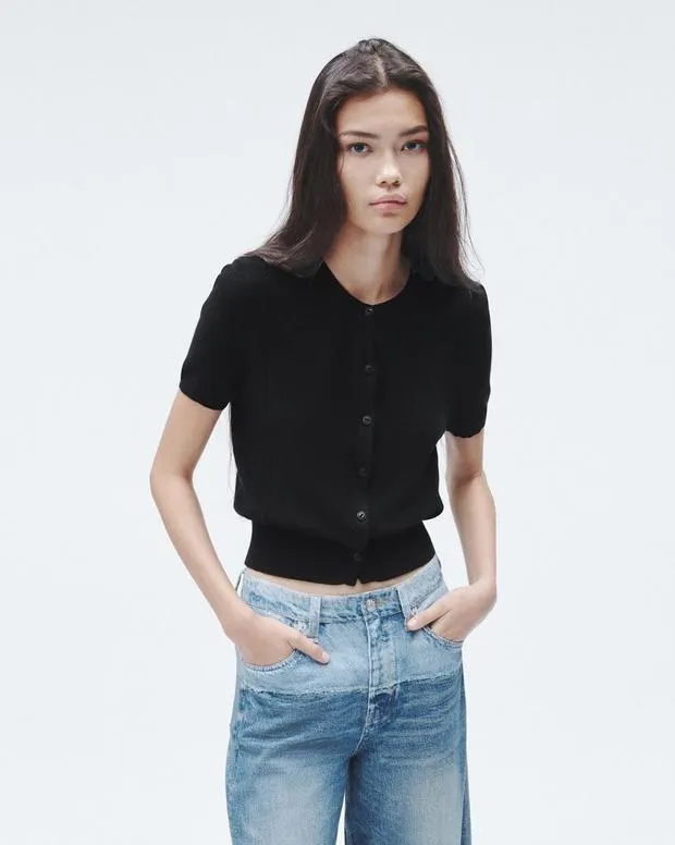 Women Sweaters and Sweatshirts Rag and Bone Dina Cotton Cardigan Black