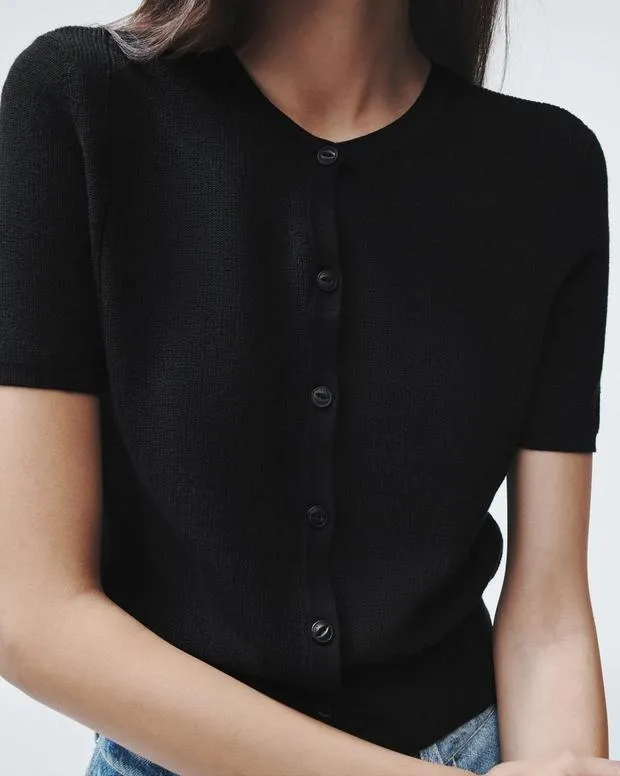 Women Sweaters and Sweatshirts Rag and Bone Dina Cotton Cardigan Black