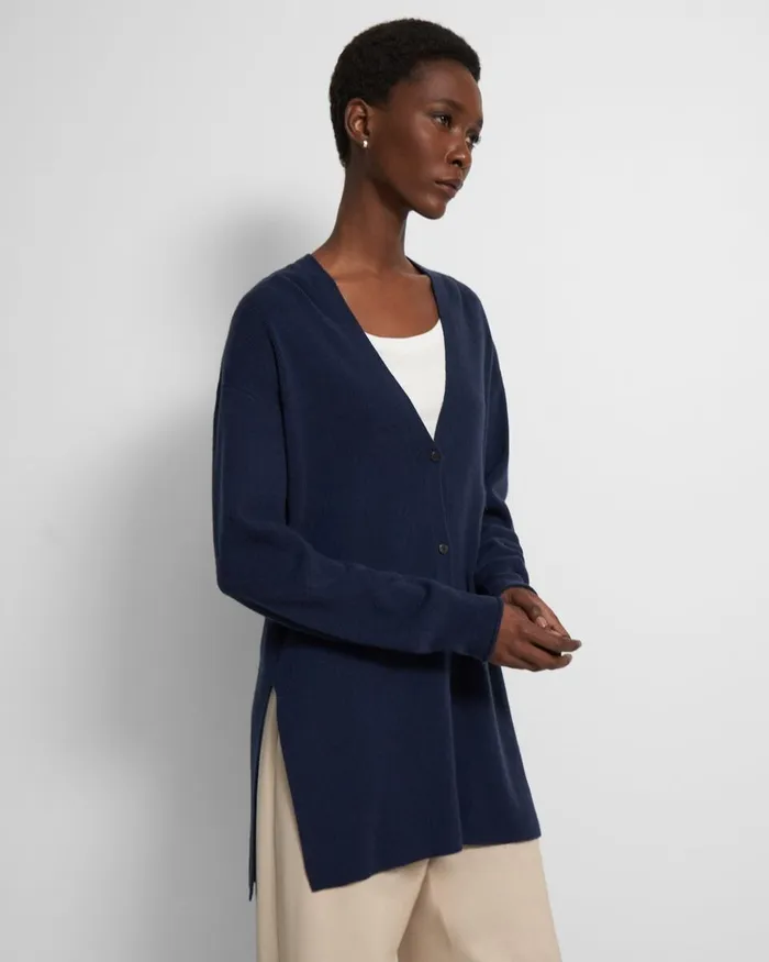 Women Sweaters Cardigans Theory Long Cardigan In Cashmere Marina