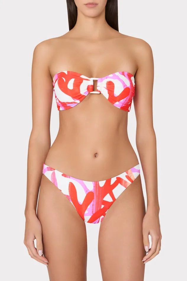 Women Swim and Coverups Milly Margot Italian Under The Sea Bikini Bottom Pink Multi