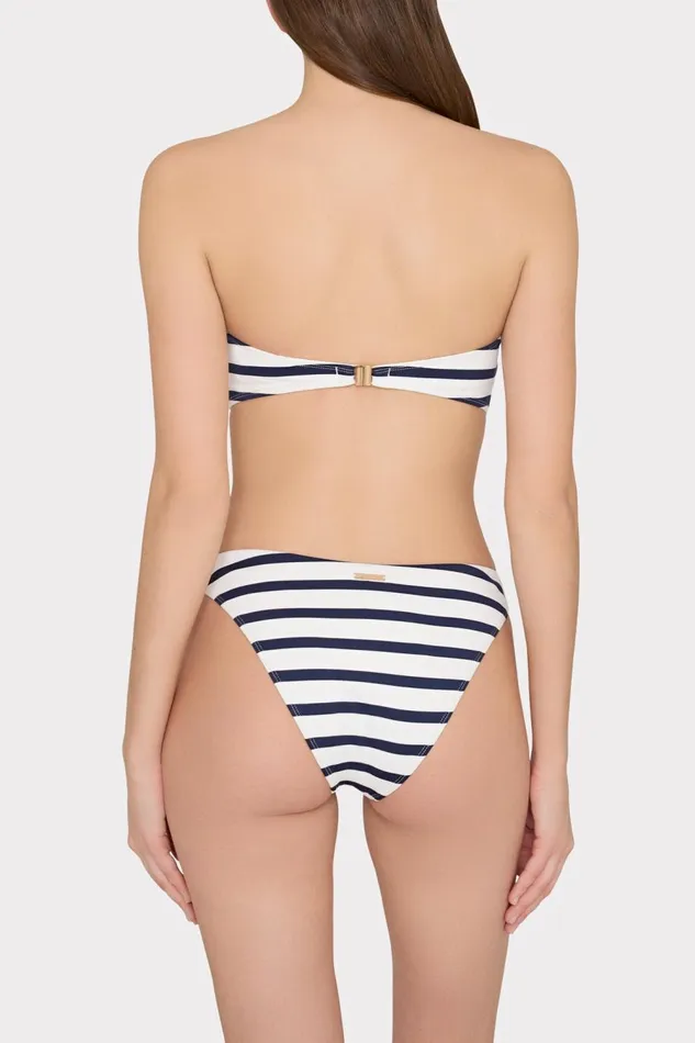 Women Swim and Coverups Milly Nautical Stripe Bikini Top Navywhite