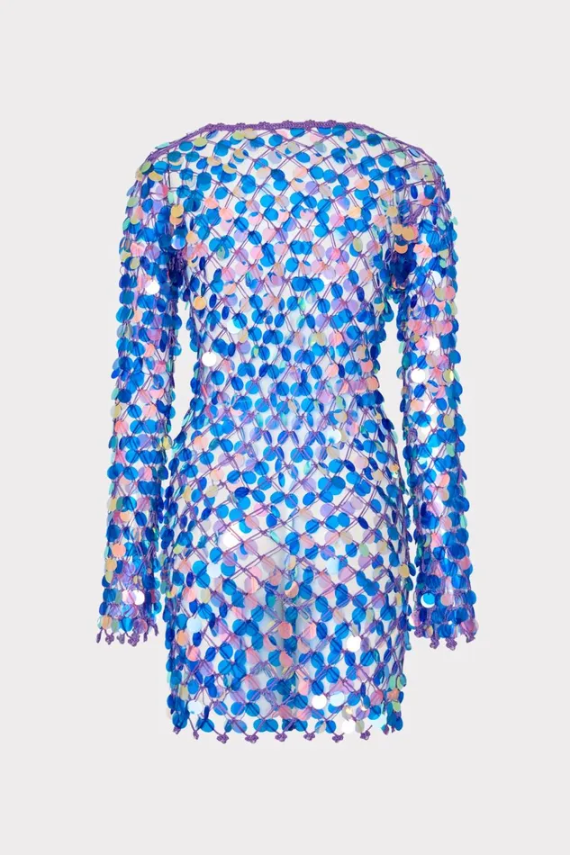 Women Swim and Coverups Milly Sequin Crochet Mini Dress Purple