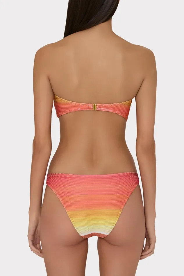 Women Swim and Coverups Milly Sunset Stripe Twist Bandeau Top Multi Women Swim and Coverups Milly Sunset Stripe Twist Bandeau Top Multi