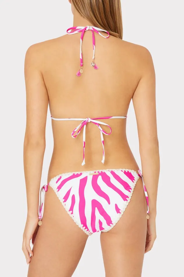 Women Swim and Coverups Milly Zebra Bikini Bottom Milly Pinkecru