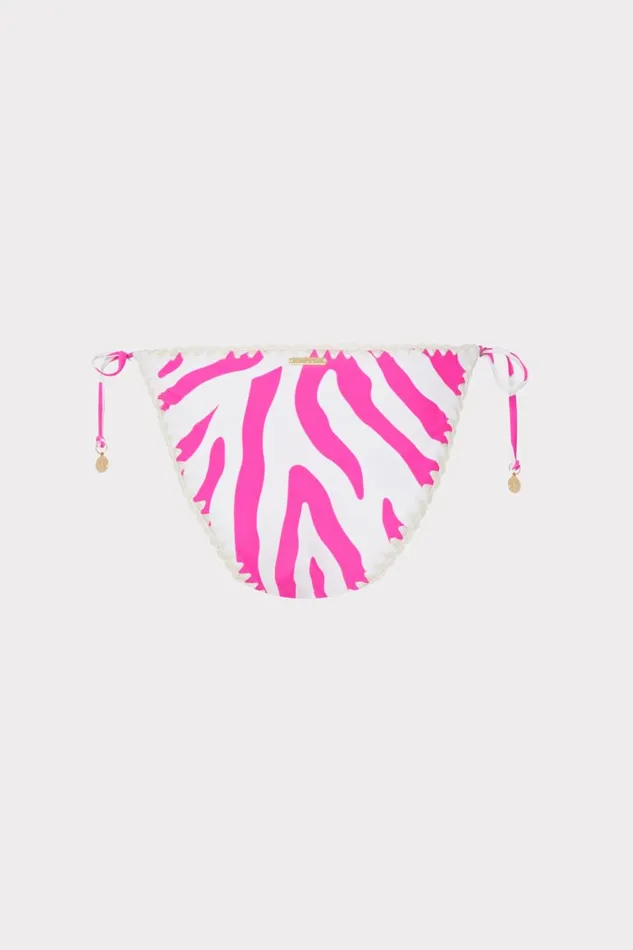 Women Swim and Coverups Milly Zebra Bikini Bottom Milly Pinkecru