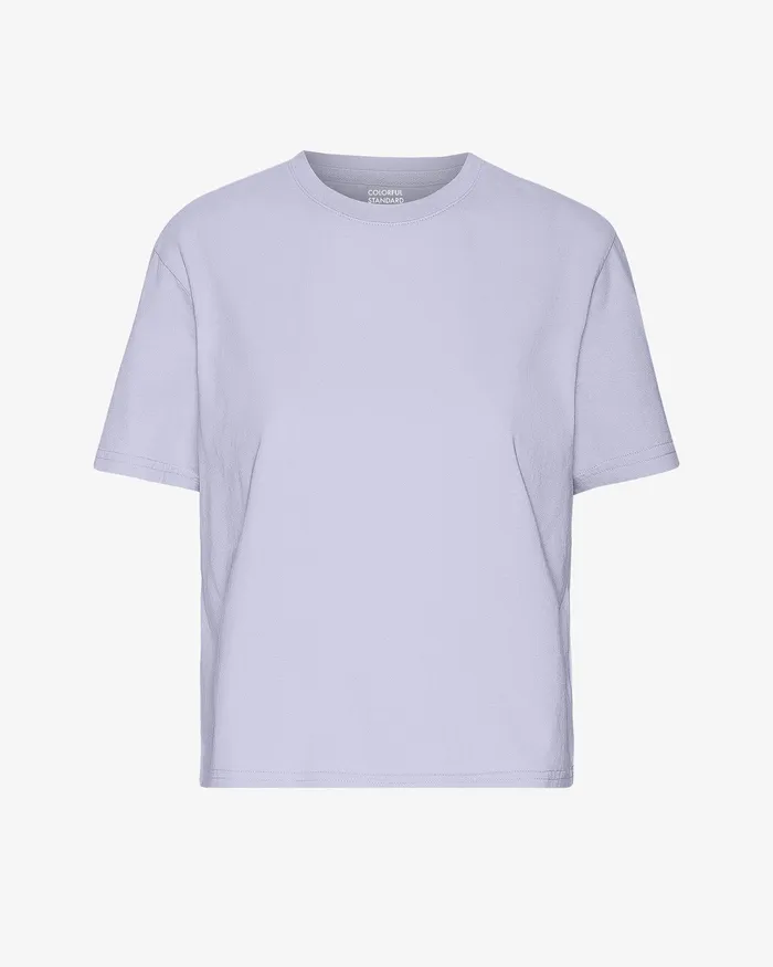 Women TShirts Colorfulstandard Organic Boxy Crop Tee 8211 Soft Lavender