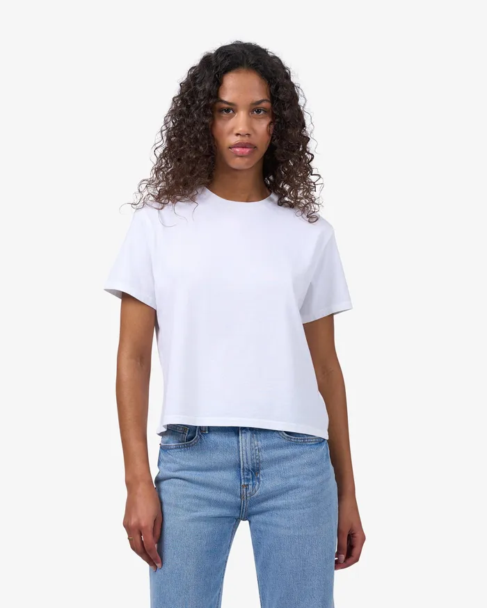 Women TShirts Colorfulstandard Organic Boxy Crop Tee 8211 Soft Lavender