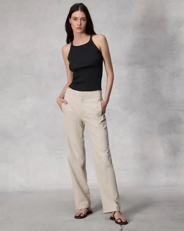 Women TShirts Rag and Bone Essential Rib String Tank Black