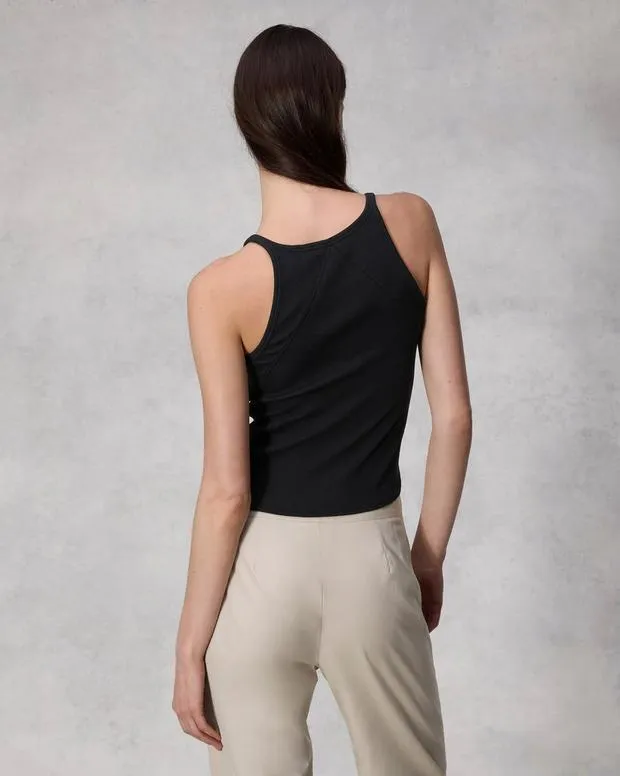 Women TShirts Rag and Bone Essential Rib String Tank Black