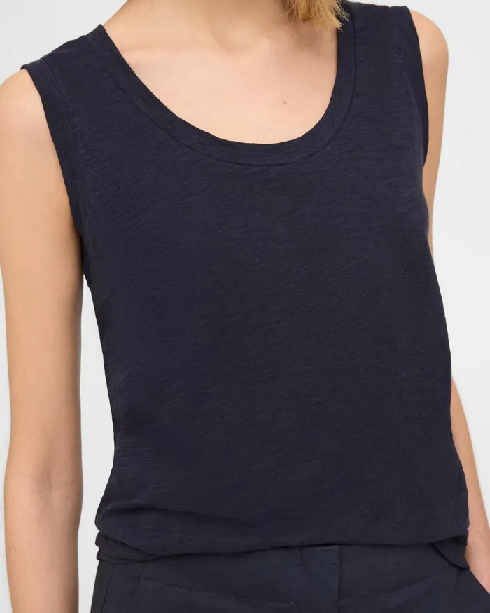 Women TShirts Tank Tops Theory Easy Tank Top In Organic Slub Cotton Concord