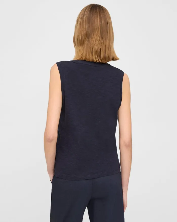Women TShirts Tank Tops Theory Easy Tank Top In Organic Slub Cotton Concord