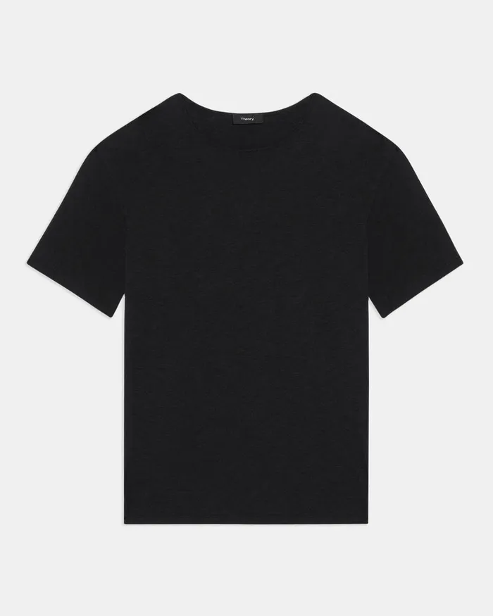 Women TShirts Tank Tops Theory Perfect Tee In Organic Slub Cotton Black