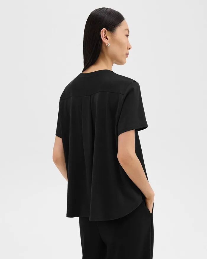 Women TShirts Tank Tops Theory Relaxed Tee In Organic Cotton Black