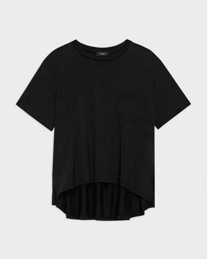 Women TShirts Tank Tops Theory Relaxed Tee In Organic Cotton Black
