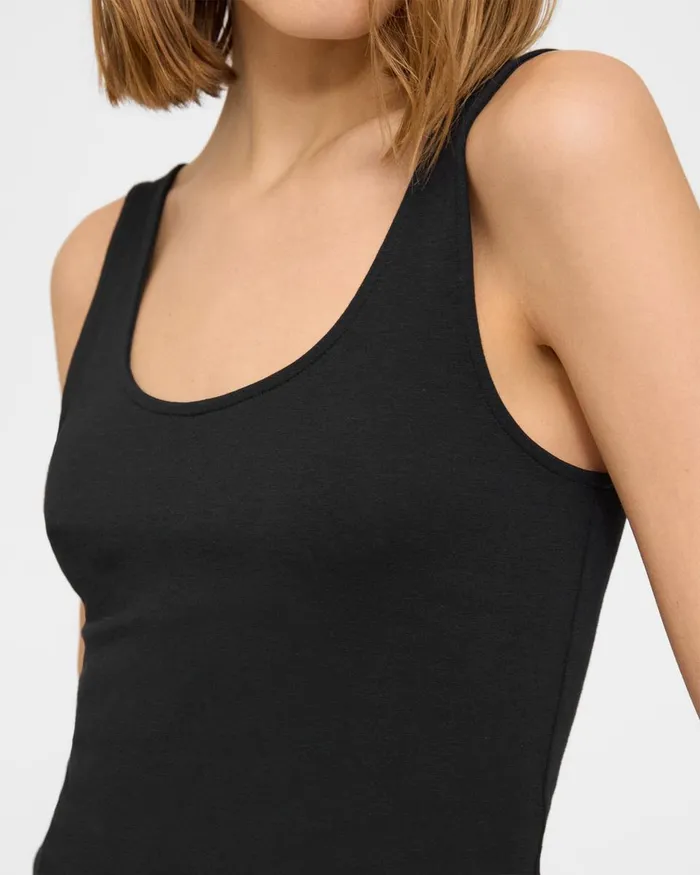 Women TShirts Tank Tops Theory Scoop Neck Tank In Stretch Cotton Black