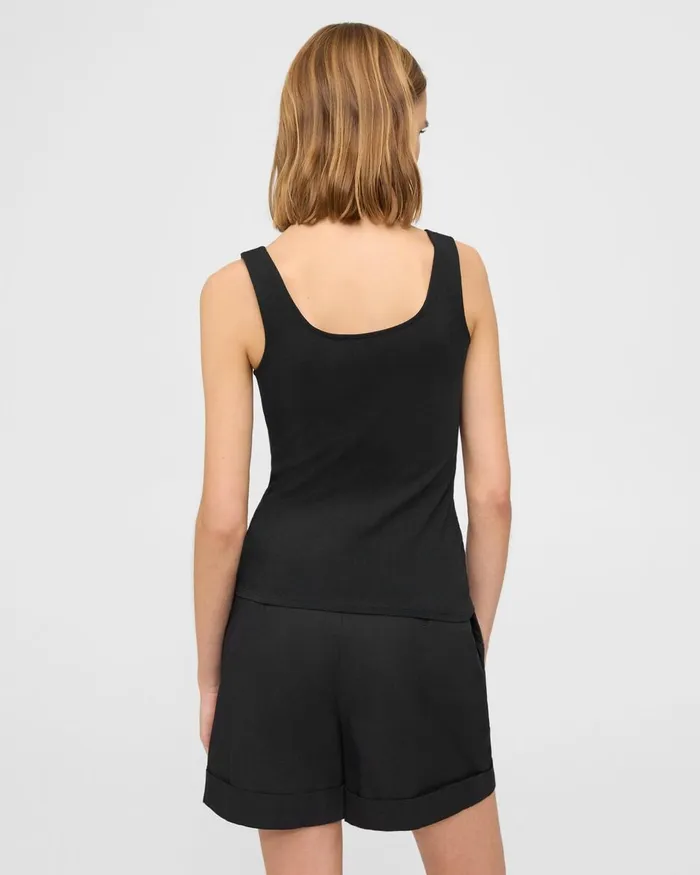 Women TShirts Tank Tops Theory Scoop Neck Tank In Stretch Cotton Black