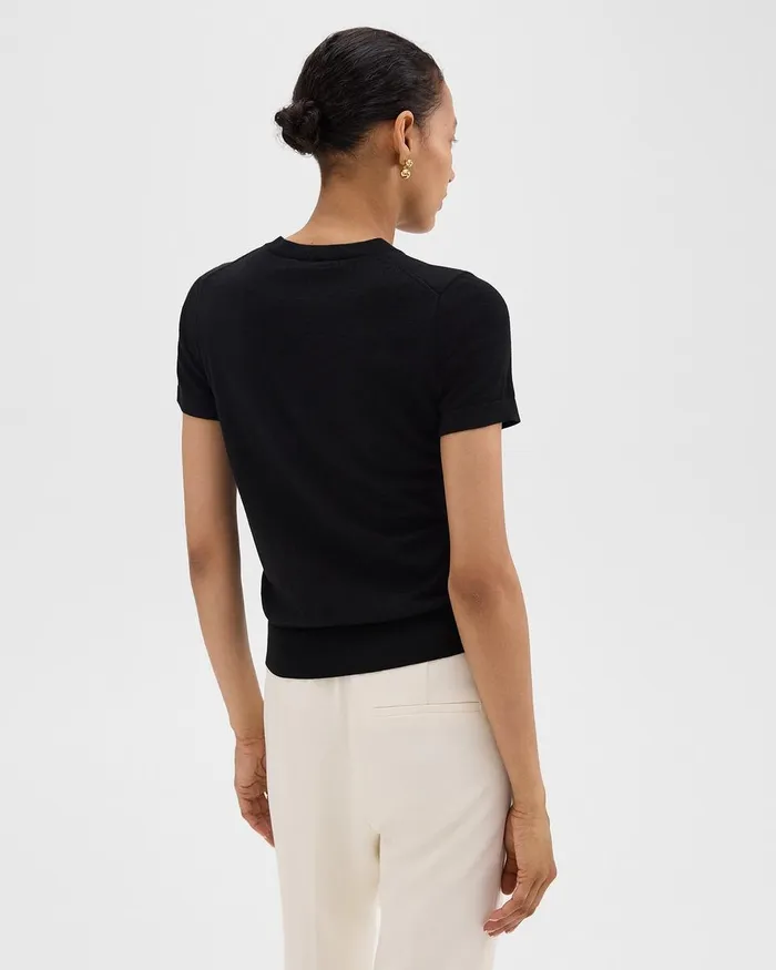 Women TShirts Tank Tops Theory Sweater Tee In Regal Wool Black