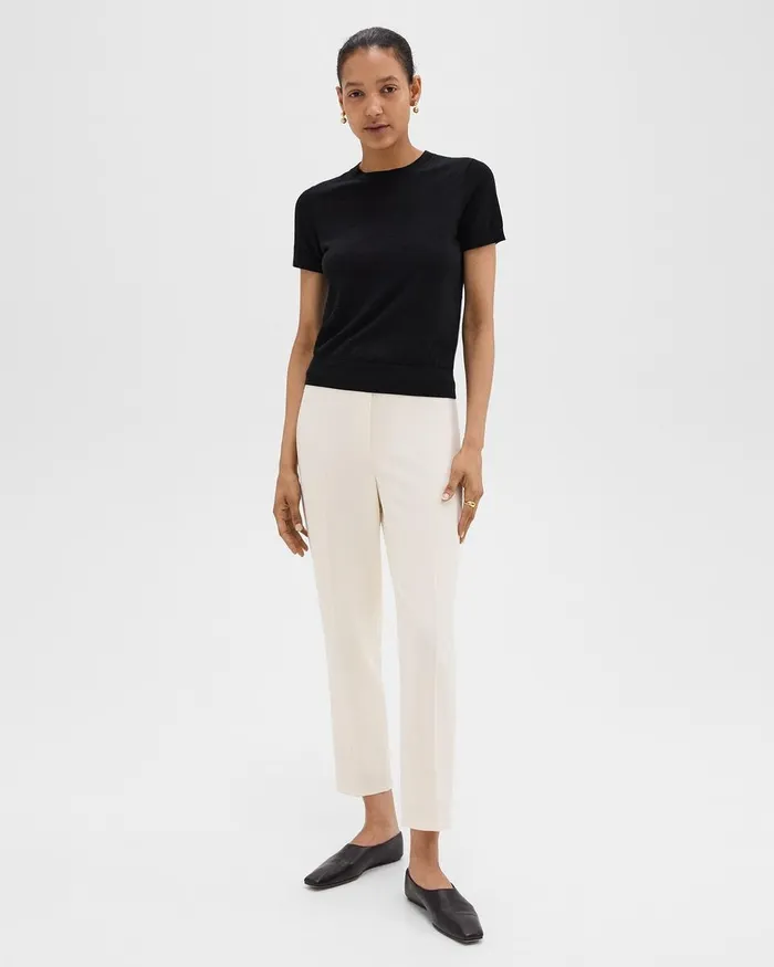 Women TShirts Tank Tops Theory Sweater Tee In Regal Wool Black