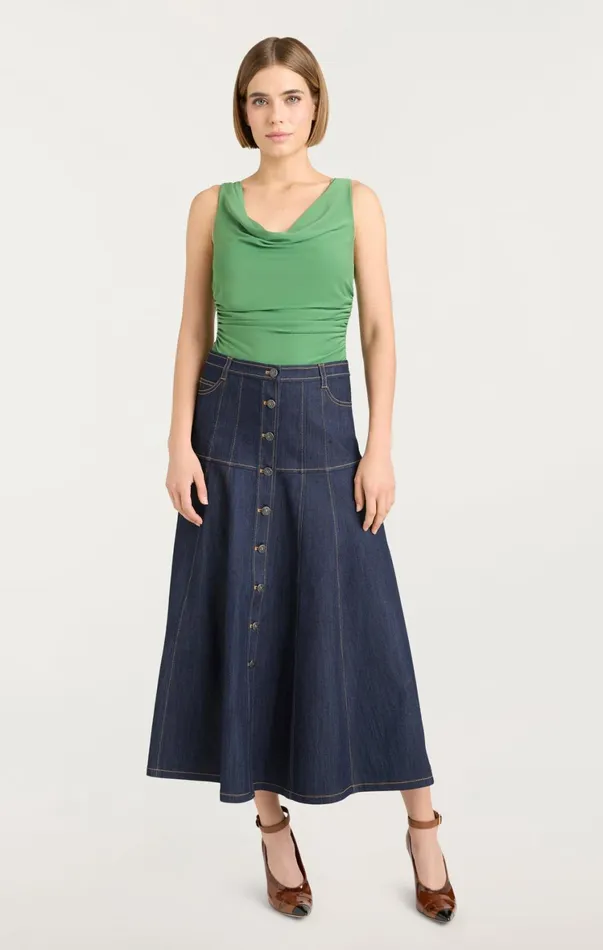 Women Tank Tops and Camisoles Cinq Sept Cherise Top Sea Palm