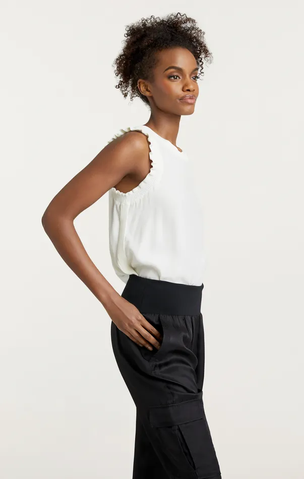 Women Tank Tops and Camisoles Cinq Sept Lenore Top Ivory