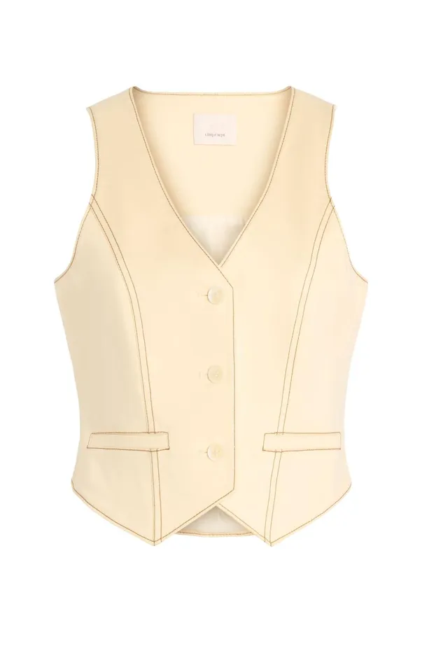 Women Tank Tops and Camisoles Cinq Sept Lio Vest Gardenia