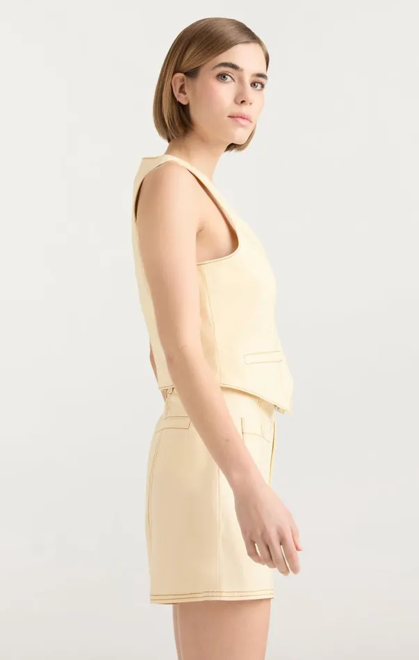 Women Tank Tops and Camisoles Cinq Sept Lio Vest Gardenia