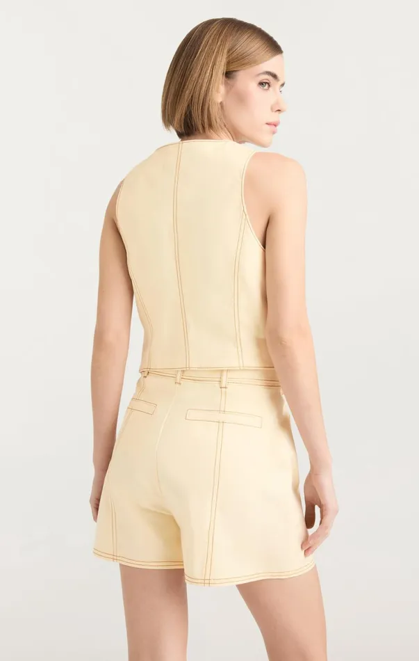 Women Tank Tops and Camisoles Cinq Sept Lio Vest Gardenia