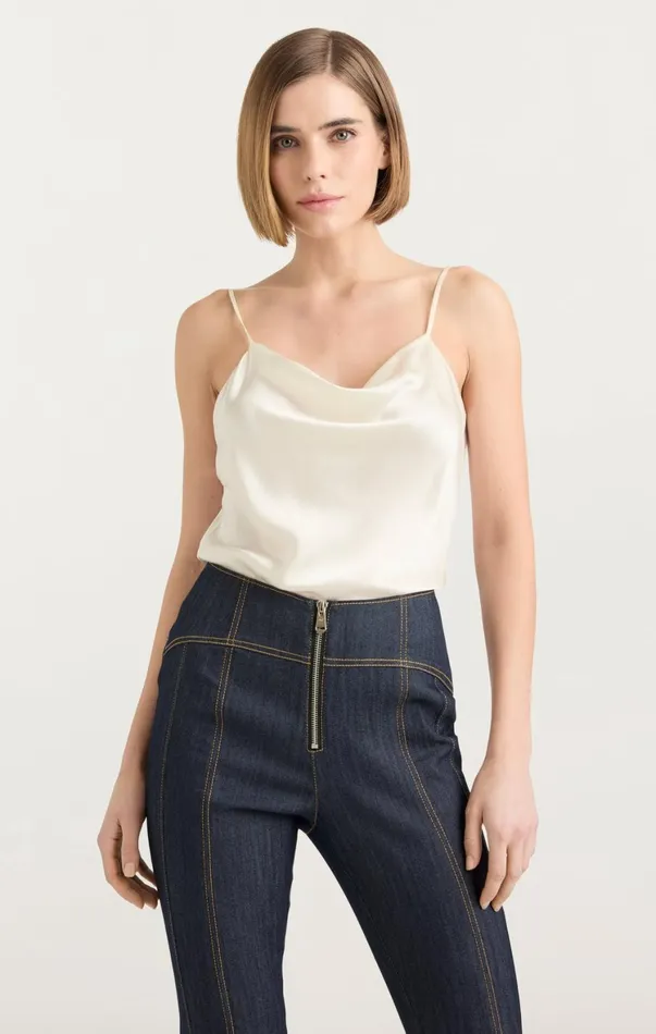Women Tank Tops and Camisoles Cinq Sept Marta Cami Ivory