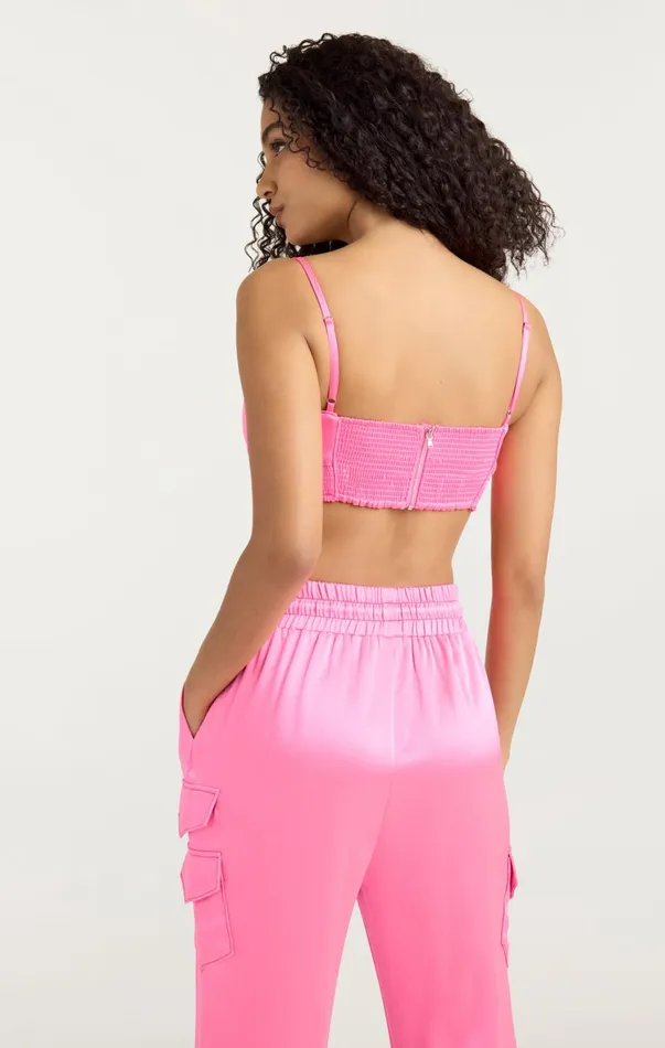 Women Tank Tops and Camisoles Cinq Sept Nikola Top Electric Pink